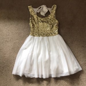 Gold and white dress